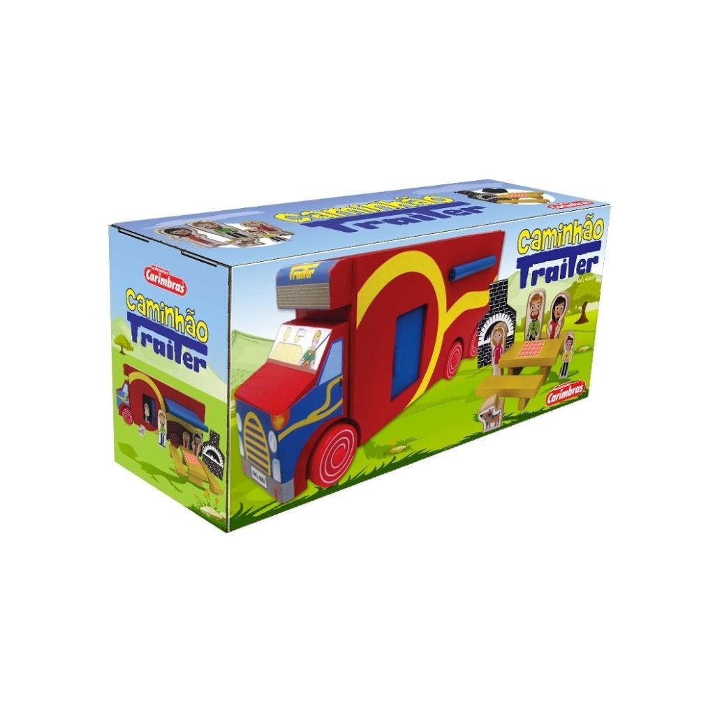 Caminhão de Madeira de Brinquedo Infantil Carimbras 3750