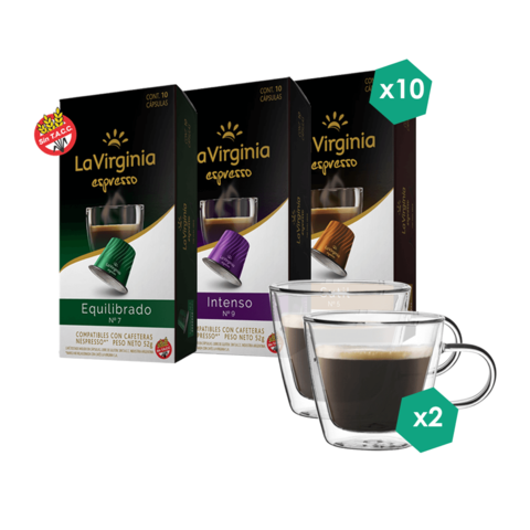3 Cajas Cápsulas La Virginia Espresso - Giro Cafe Mas