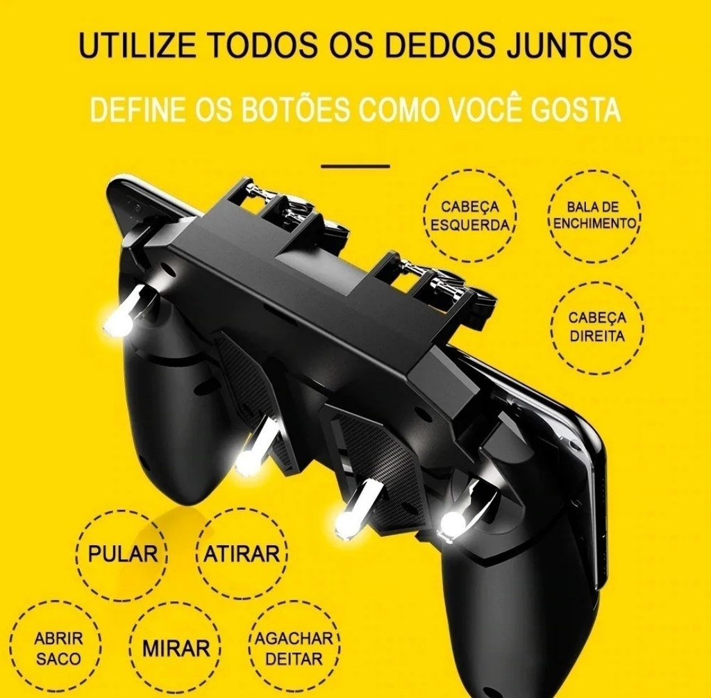 Controle Celular Para, Jogar Free Fire Pubg Vários Jogos Top - DACAR -  Controle para Celular - Magazine Luiza