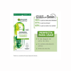 Ampolla Mascarilla Facial en Tela Garnier Skin Active Niacinamida Efecto Detox - comprar online