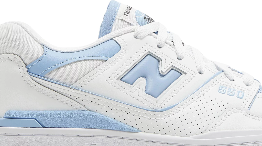 new balance white with blue