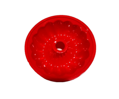 Forma Vermelha Plástico Redonda P/ Pudim Bolo E Manjar 1,8 L - comprar online
