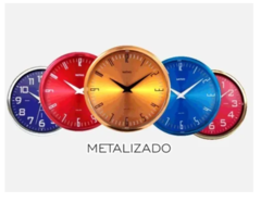 Relógio De Parede Redondo Metalizado Dourado na internet