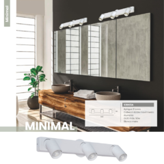 Aplique 3 luces linea minimal aluminio blanco - comprar online
