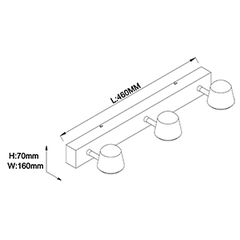 Aplique CANO 3 Luces LED 18W - comprar online