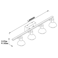 Aplique CAPITAN 4 Luces LED 20W 220V 3000K. - comprar online