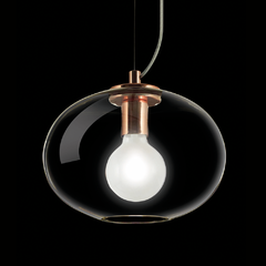 LAMPARA COLGANTE VINTAGE TRANSPARENTE CON COBRE