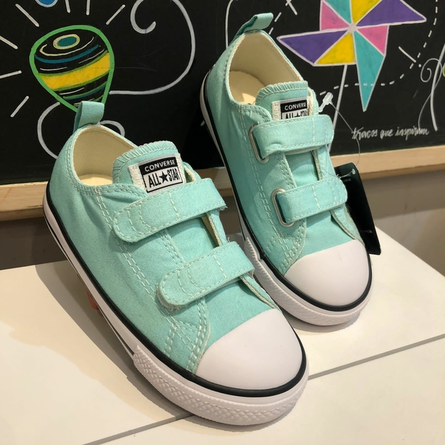 Tênis All Star Infantil Couro e Velcro Branco Converse Branco