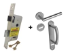 MANIJON Y MEDIA MANIJA BRONZEN BRZ-1070-U + CERRADURA PERNO RECTANGULAR TRABEX 6624