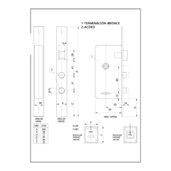 CERRADURA DOBLE PERNO TRABEX 2105 - Herrajes Danilo JWSA