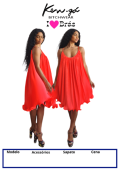 Vestido Plissado de alcinha e barra com babados - comprar online