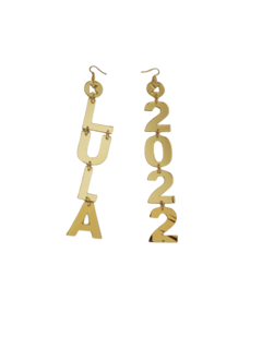 Brincos Lula 2022 em Acrílico Dourado