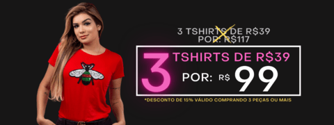 Imagem do banner rotativo Flavvi - T-shirts femininas