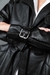 ALEXANDER LEATHER TRENCH BLACK