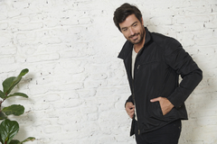 Campera de tela memory con cuello tipo camisero - comprar online