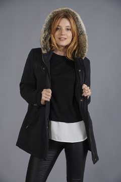 Parka con piel y capucha desmontable - comprar online