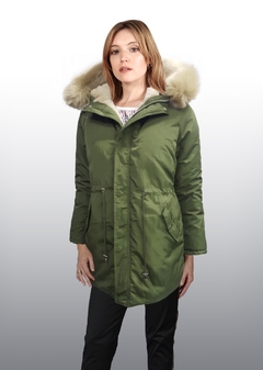 Parka con ajuste en la cintura y capucha con piel desmontable - comprar online