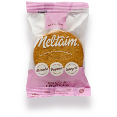 Alfajor vegano sabor coco y frutilla Meltaim x 45 gr