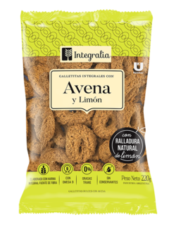 Aritos integrales de avena y limón Integralia x 220 gr