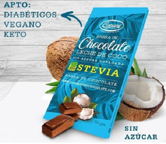 Tableta de chocolate con leche de coco (vegano) sin azúcar Copani x 63 gr
