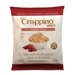Mini galletitas de arroz sabor jamón Crisppino x 50 gr