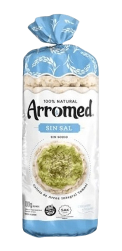Galleta de arroz integral yamaní sin sal Arromed x 100 gr