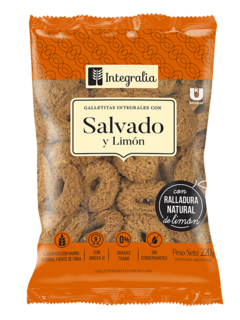 Aritos integrales de salvado y limón Integralia x 220 gr