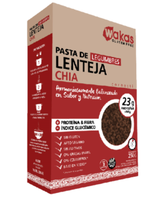 Pasta de legumbres con lenteja y chía Wakas x 250 gr