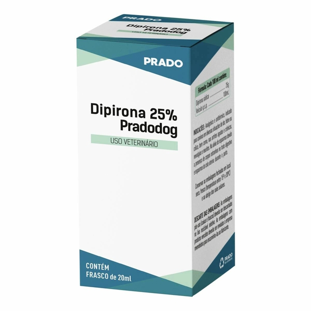 Dipirona Para Cães e Gatos Pradodog 25% 20ml