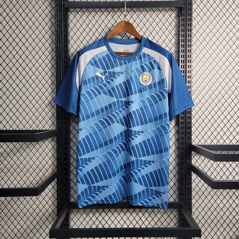 Camisa Pré-jogo Manchester City F.C. Masculina Azul - Camarote do Torcedor