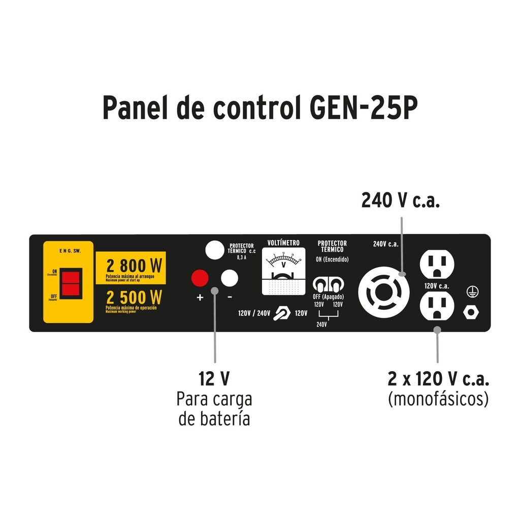 Generador portátil 2.8 kW motor a gasolina, Pretul, Generadores, 26034