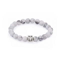 Bracelete Cubo em Prata Howlita branca - comprar online