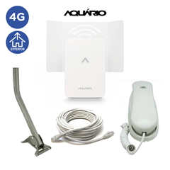 Combo Router 4g Aquario Cpe4000 con Mástil, Cable de Red 20 m y Teléfono Analógico