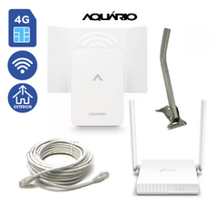Kit Aquario Cpe-4000, Router 4g Con Wifi, Mástil Y Cable 5m