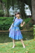 Vestido Amarração Midi Tsuru Azul