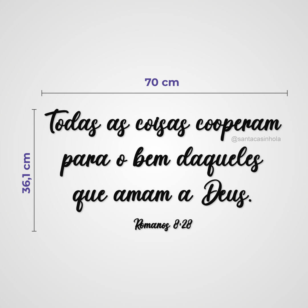 decoracao crista frase de parede tudo coopera para o bem romanos 8:38