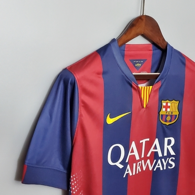 Camisa Barcelona 14/15 I Home Retro Vermelha e Azul Nike