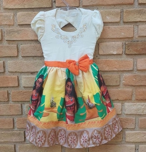 Vestido moana de festa - tam 4 anos - pozinho mágico