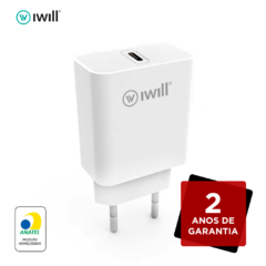 CARREGADOR USB-C 20W - BRANCO - IWILL