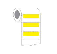 Etiqueta blanca con amarillo 4.7128"x2.3438"  (10.2x5.94 cm)