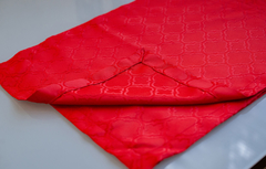 Lugar Americano vermelho jacquard, face única, tecido atoalhado Dohler com acabamento canto mitrado na internet