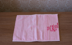 Porta escova feito de toalhinha lavabo na cor rosa