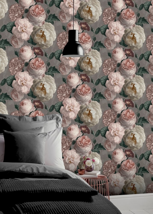 papel tapiz diseño de rosas, boho chic, romántico, entrega inmediata