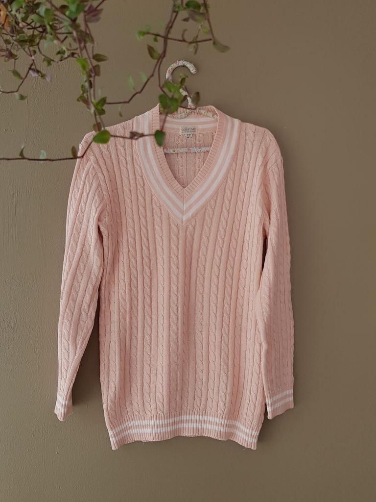 blusa de fio rosa