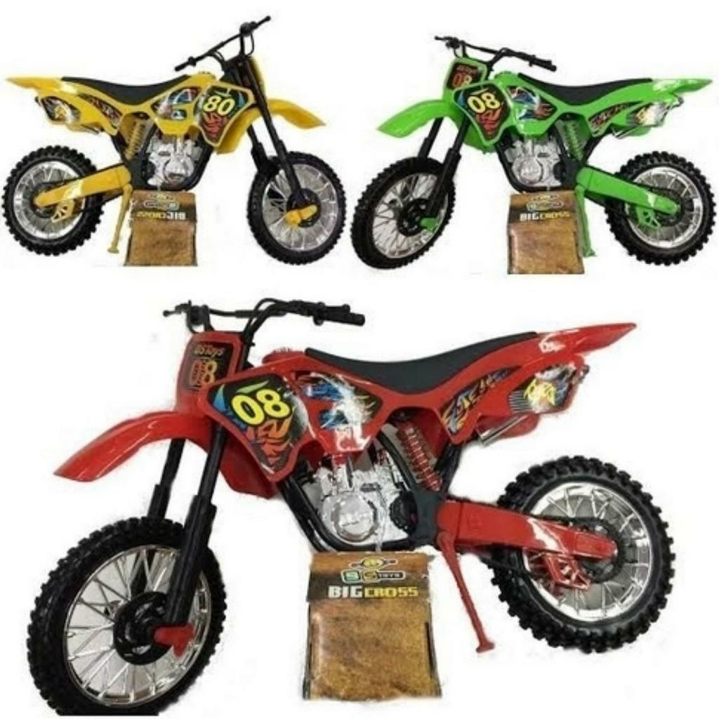 Moto De Brinquedo Motocross Trilha Suspensão Corrida Grande verde