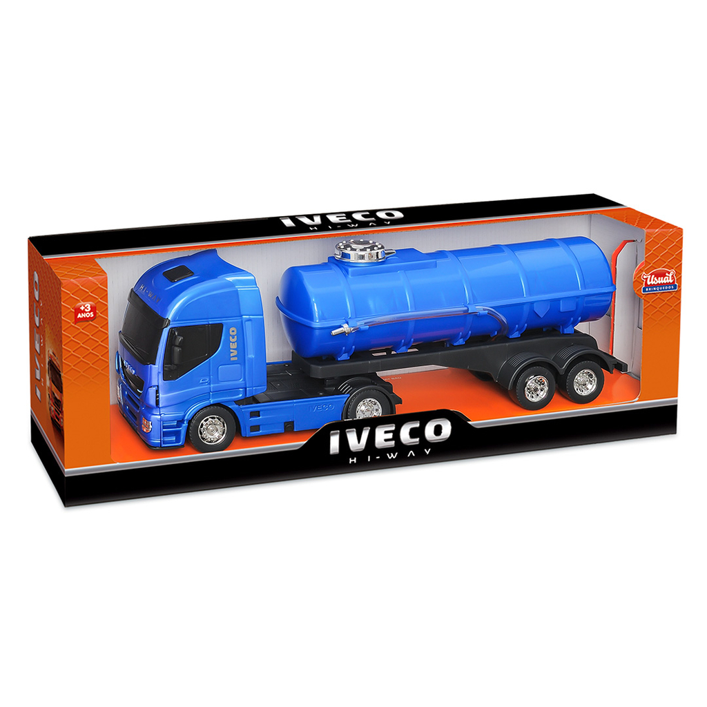 Caminhão Carreta de Brinquedo Iveco Hi-Way Miniatura com Caçamba