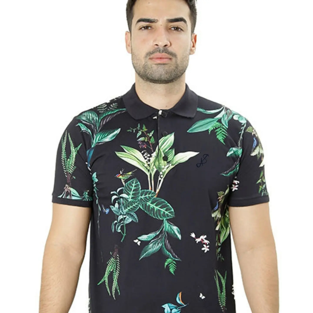 camisa de malha estampada