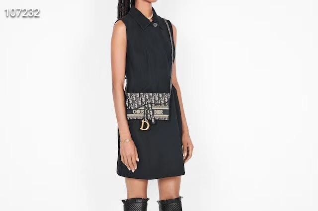 dior oblique saddle bolsa white