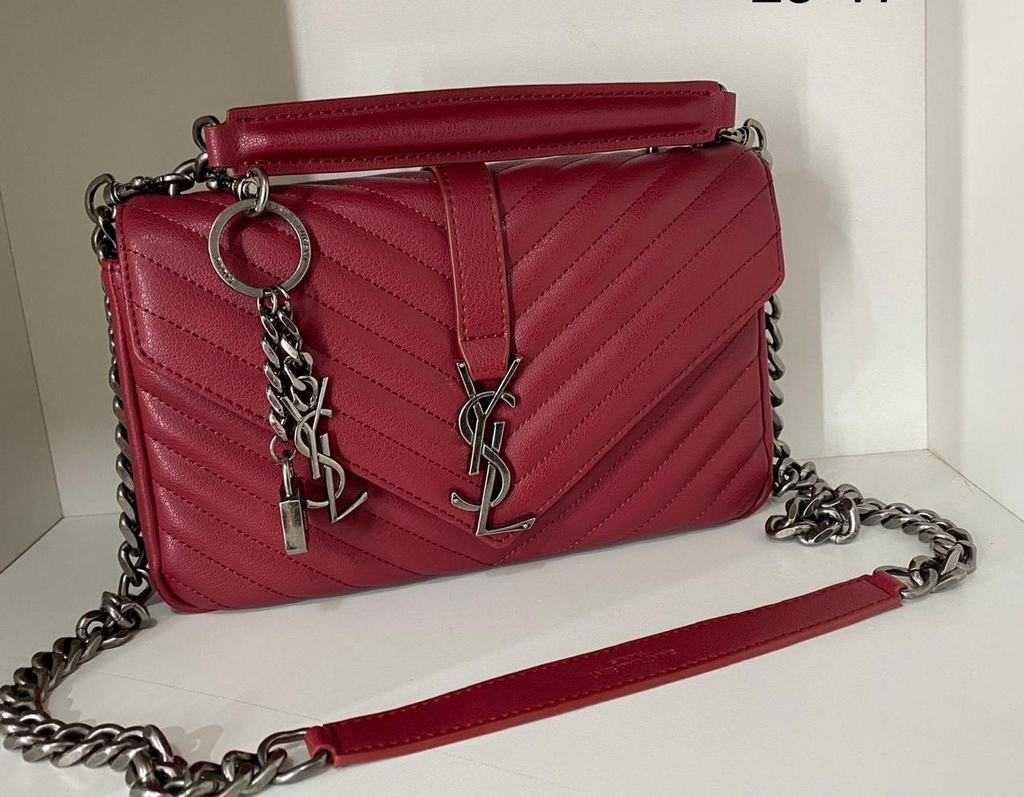 ysl college bolsa red