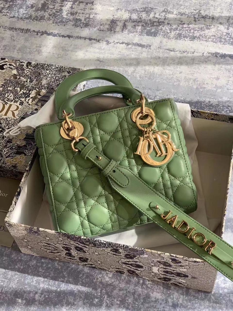 dior lady bag green